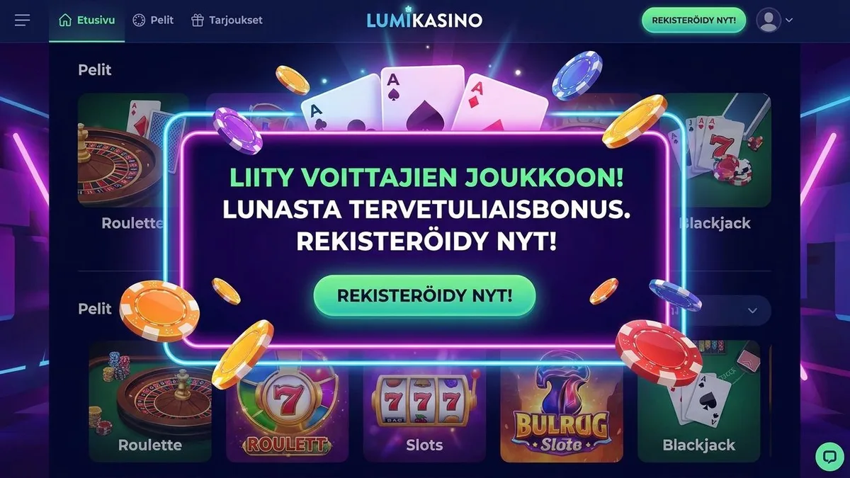Rekisteröidy bonuksen kanssa